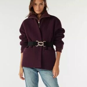 Ba&sh purple wool coat size M NWOT